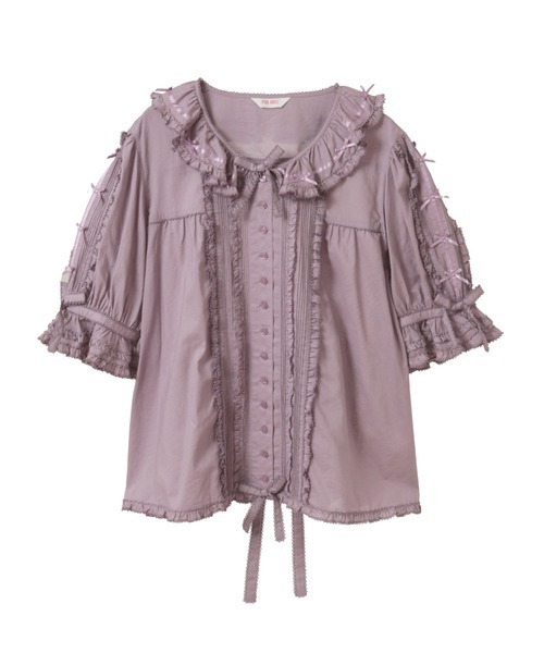 PINK HOUSE（ピンクハウス）の「ローンフリルブラウス（シャツ/ブラウス・レディース・ホワイト/ブラック/ピンク/イエロー/ミント/ラベンダー・フリー）」の4枚目の写真