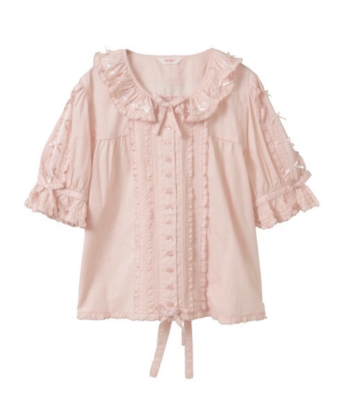 PINK HOUSE（ピンクハウス）の「ローンフリルブラウス（シャツ/ブラウス・レディース・ホワイト/ブラック/ピンク/イエロー/ミント/ラベンダー・フリー）」の6枚目の写真