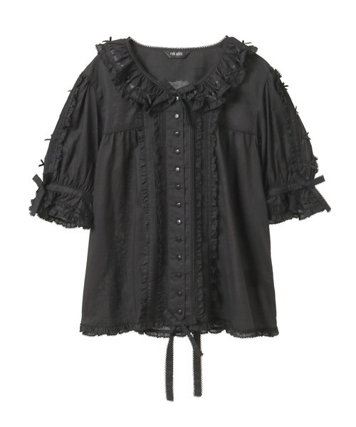 PINK HOUSE（ピンクハウス）の「ローンフリルブラウス（シャツ/ブラウス・レディース・ホワイト/ブラック/ピンク/イエロー/ミント/ラベンダー・フリー）」の2枚目の写真