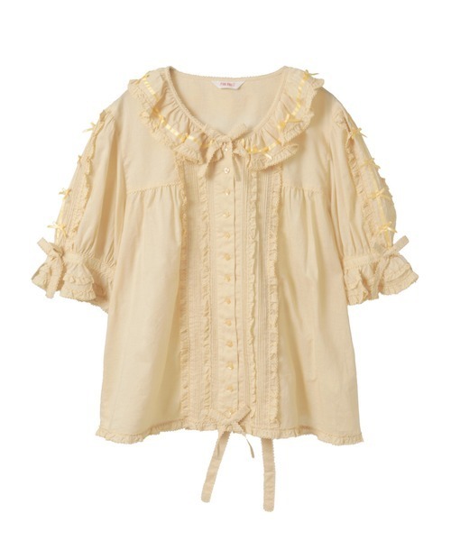 PINK HOUSE（ピンクハウス）の「ローンフリルブラウス（シャツ/ブラウス・レディース・ホワイト/ブラック/ピンク/イエロー/ミント/ラベンダー・フリー）」の7枚目の写真