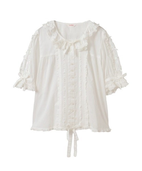 PINK HOUSE（ピンクハウス）の「ローンフリルブラウス（シャツ/ブラウス・レディース・ホワイト/ブラック/ピンク/イエロー/ミント/ラベンダー・フリー）」の17枚目の写真