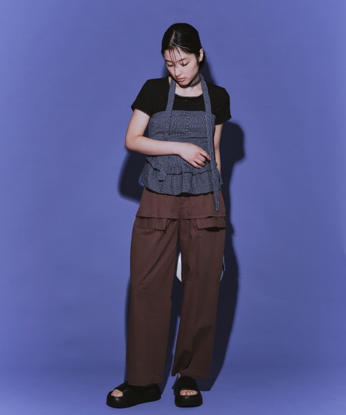 duei（デュイ）の「チョーカー付きチェックフリルベアビスチェ（チューブトップ・レディース・ホワイト/ネイビー・FREE）」の10枚目の写真