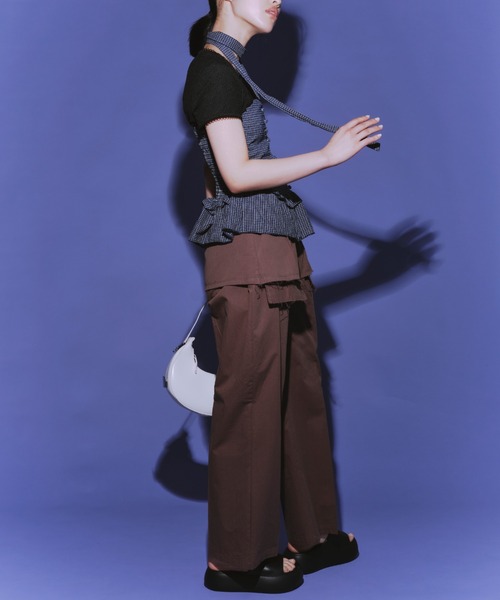 duei（デュイ）の「チョーカー付きチェックフリルベアビスチェ（チューブトップ・レディース・ホワイト/ネイビー・FREE）」の7枚目の写真