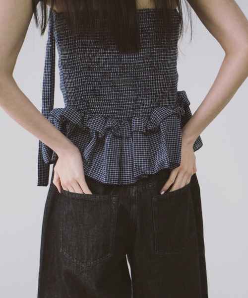 duei（デュイ）の「チョーカー付きチェックフリルベアビスチェ（チューブトップ・レディース・ホワイト/ネイビー・FREE）」の17枚目の写真