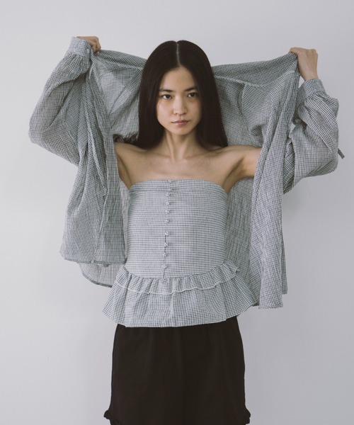 duei（デュイ）の「チョーカー付きチェックフリルベアビスチェ（チューブトップ・レディース・ホワイト/ネイビー・FREE）」の20枚目の写真