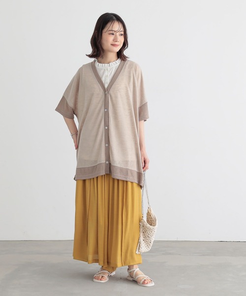 n'OrLABEL(ノアールレーベル)の「配色スラブカットソーカーディガン(カーディガン/ボレロ・レディース・ブラック/ブルー/ベージュ/グリーン・FREE)」の11枚目の写真