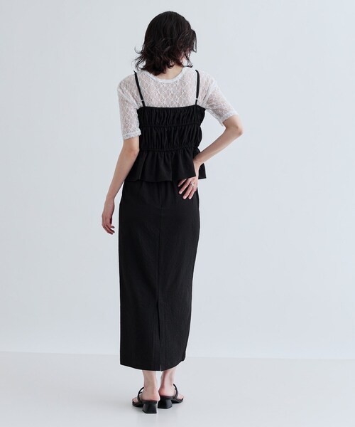 GALLEST(ギャレスト)の「【セットアップ可能】スクエアサッカービスチェ【洗える/カセット服】(タンクトップ・レディース・カーキ/ブラック・38)」の4枚目の写真