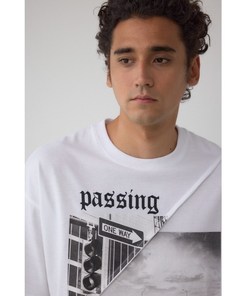 AZUL by moussy（アズールバイマウジー）の「フォト切り替えTシャツ（Tシャツ/カットソー・メンズ・オフホワイト/ブルー/ブラック/ライトイエロー・LARGE/MEDIUM）」の7枚目の写真