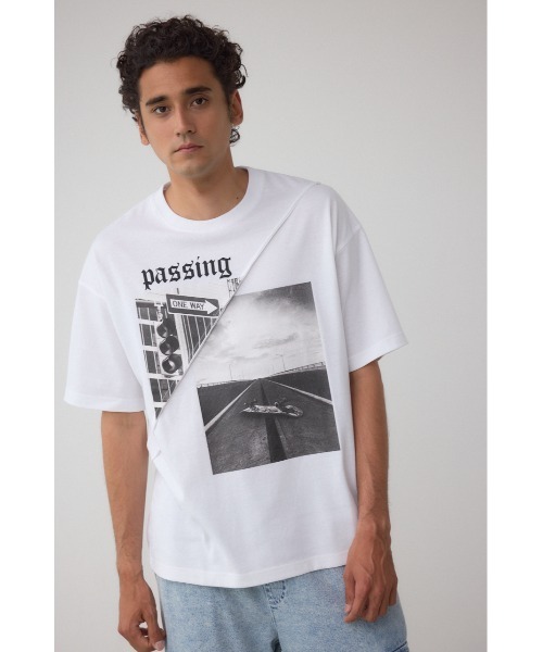 AZUL by moussy（アズールバイマウジー）の「フォト切り替えTシャツ（Tシャツ/カットソー・メンズ・オフホワイト/ブルー/ブラック/ライトイエロー・LARGE/MEDIUM）」の8枚目の写真