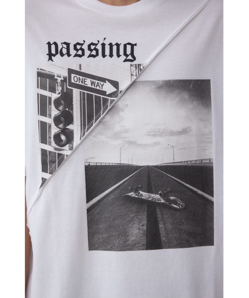 AZUL by moussy（アズールバイマウジー）の「フォト切り替えTシャツ（Tシャツ/カットソー・メンズ・オフホワイト/ブルー/ブラック/ライトイエロー・LARGE/MEDIUM）」の13枚目の写真