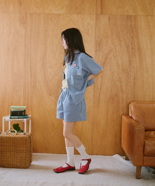 common gull products.（コモンガルプロダクツ）の「鮮やかなまま残る記憶のショートパンツ（その他パンツ・レディース・ブルー系/イエロー系・LARGE/MEDIUM/SMALL）」の5枚目の写真