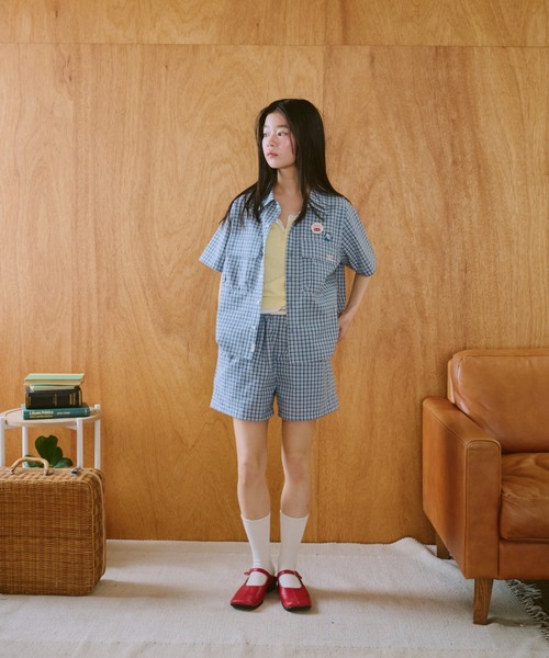 common gull products.（コモンガルプロダクツ）の「鮮やかなまま残る記憶のショートパンツ（その他パンツ・レディース・ブルー系/イエロー系・LARGE/MEDIUM/SMALL）」の6枚目の写真