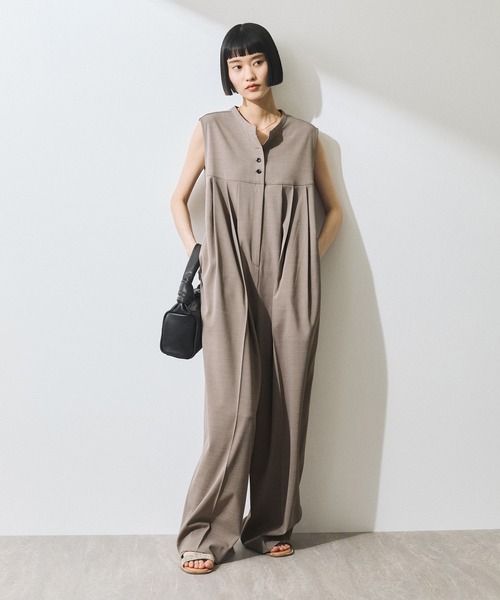 ADAM ET ROPE'(アダムエロペ)の「【WEB限定】ボクシータックオールインワン(つなぎ/オールインワン・レディース・ベージュ系その他/チャコールグレー・38/36)」の3枚目の写真
