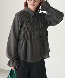 シャーリングキャンディスリーブシャツ