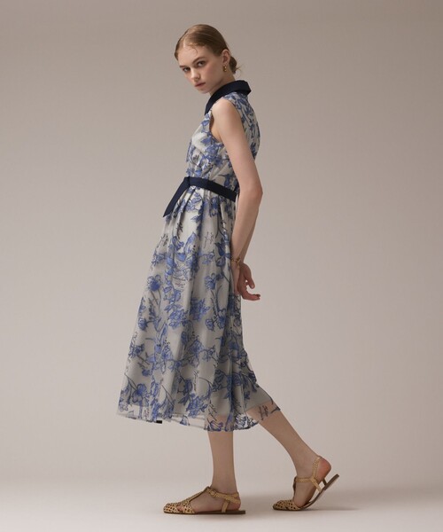 フラワー刺繍ボウタイドレス（ドレス）｜GRACE CONTINENTAL（グレース