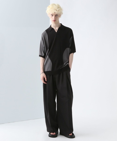 HARE(ハレ)の「ウェーブハイショクニットポロ(HARE)(ニット/セーター・メンズ・ブラック系その他/ホワイト系その他・FREE)」の9枚目の写真