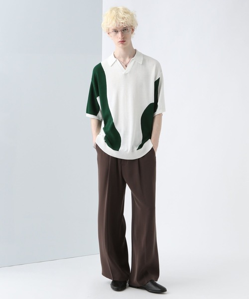 HARE(ハレ)の「ウェーブハイショクニットポロ(HARE)(ニット/セーター・メンズ・ブラック系その他/ホワイト系その他・FREE)」の6枚目の写真