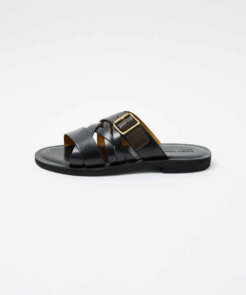 alfredoBANNISTER（アルフレッドバニスター）の「【WEB別注】マルチクロスレザーサンダル（サンダル・メンズ・ブラック/その他・42/40/43/41/44/45）」の5枚目の写真