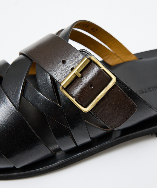 alfredoBANNISTER（アルフレッドバニスター）の「【WEB別注】マルチクロスレザーサンダル（サンダル・メンズ・ブラック/その他・42/40/43/41/44/45）」の11枚目の写真