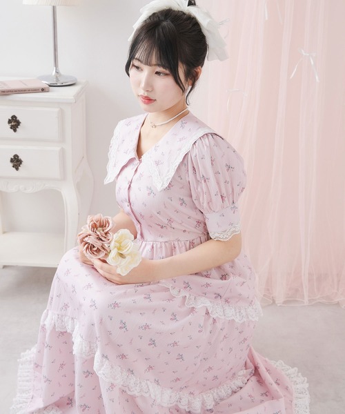 DearMyLoveRose(ディアマイラブローズ)の「選べる柄ティアードレースワンピース【大きいサイズ有り】(ワンピース・レディース・ベビーピンク/ブラック/チェック・3L/LL/LARGE/MEDIUM)」の9枚目の写真