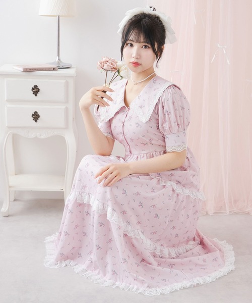 DearMyLoveRose(ディアマイラブローズ)の「選べる柄ティアードレースワンピース【大きいサイズ有り】(ワンピース・レディース・ベビーピンク/ブラック/チェック・3L/LL/LARGE/MEDIUM)」の10枚目の写真