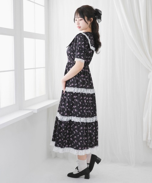 DearMyLoveRose(ディアマイラブローズ)の「選べる柄ティアードレースワンピース【大きいサイズ有り】(ワンピース・レディース・ベビーピンク/ブラック/チェック・3L/LL/LARGE/MEDIUM)」の16枚目の写真
