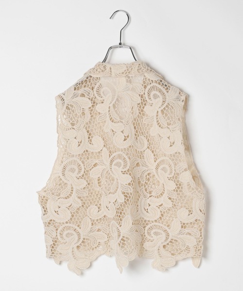 BAYFLOW（ベイフロー）の「エンブロイダリーレースベスト（ベスト・レディース・アイボリー/ブラック/キャメル・FREE）」の8枚目の写真