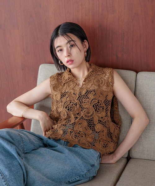 エンブロイダリー レース ベスト 2WAY】エンブロイダリーレースベスト｜BIGI online store - ビギ