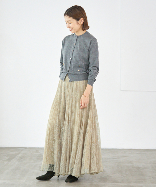 IENA（イエナ）の「レースプリーツスカート（スカート・レディース・ブラウン/ベージュ・36/38）」の11枚目の写真