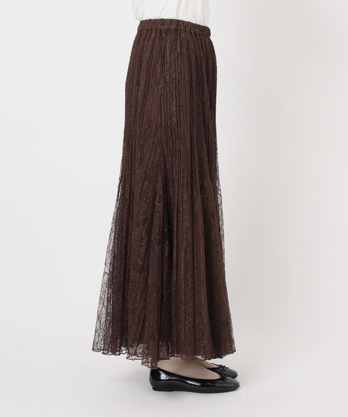 IENA（イエナ）の「レースプリーツスカート（スカート・レディース・ブラウン/ベージュ・36/38）」の5枚目の写真