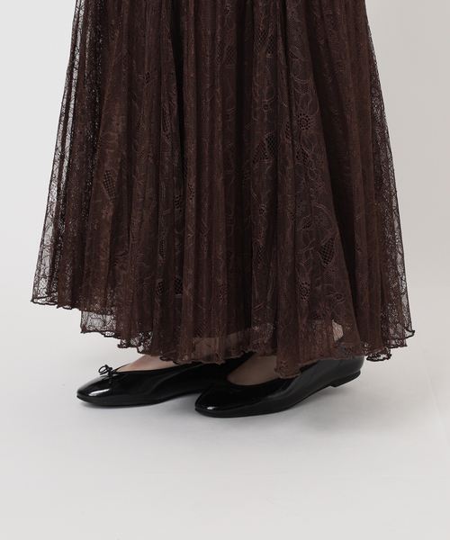 IENA（イエナ）の「レースプリーツスカート（スカート・レディース・ブラウン/ベージュ・36/38）」の8枚目の写真