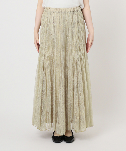 IENA（イエナ）の「レースプリーツスカート（スカート・レディース・ブラウン/ベージュ・36/38）」の3枚目の写真