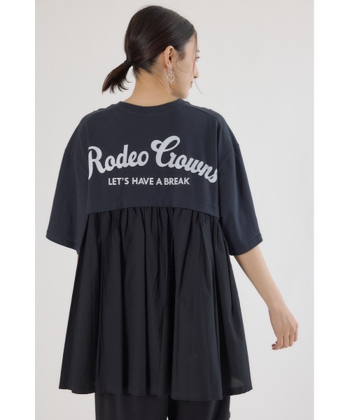 RODEO CROWNS WIDE BOWL(ロデオクラウンズワイドボウル)の「バックギャザードッキングTシャツ(Tシャツ/カットソー・レディース・ライトカーキ/ライトピンク/ブラック/オフホワイト・FREE)」の21枚目の写真