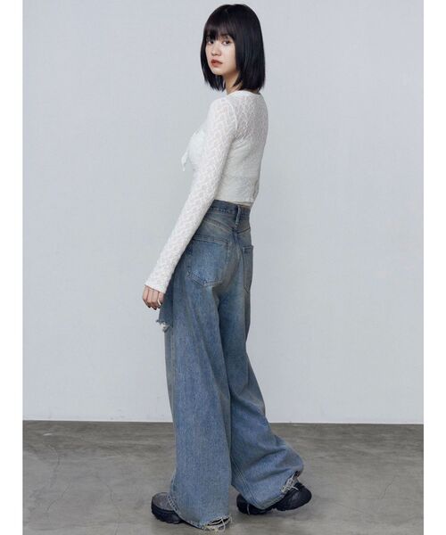 EMODA（エモダ）の「フロントボタンタイトップ（Tシャツ/カットソー・レディース・グレー/ブラック/ホワイト・FREE）」の11枚目の写真