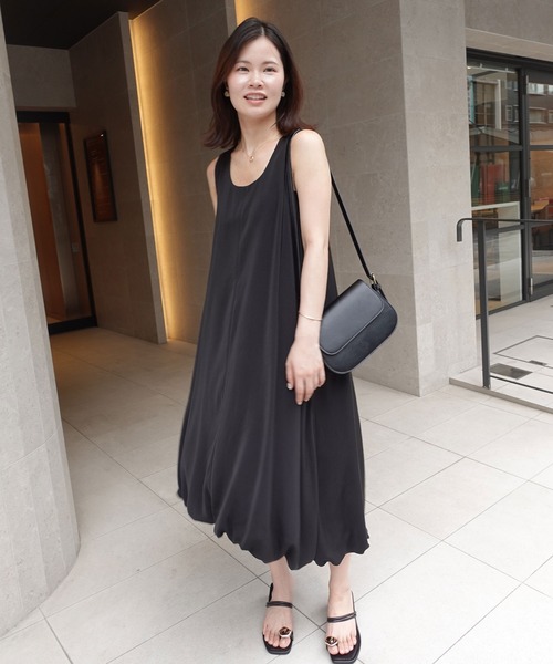 CORNERS（コーナーズ）の「ノースリーブバルーンワンピース（シャツワンピース・レディース・カーキ/ブラック/アイボリー・マルチサイズ）」の9枚目の写真