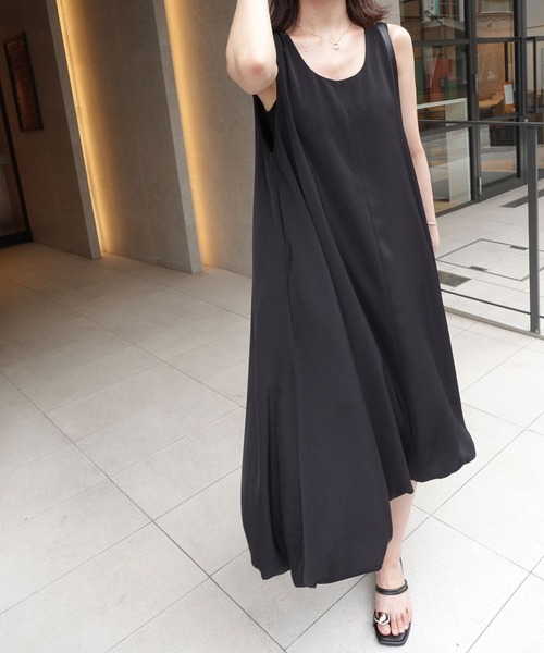 CORNERS（コーナーズ）の「ノースリーブバルーンワンピース（シャツワンピース・レディース・カーキ/ブラック/アイボリー・マルチサイズ）」の10枚目の写真