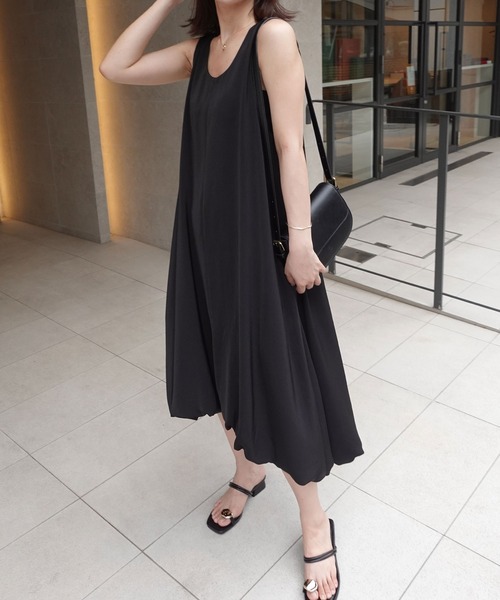 CORNERS（コーナーズ）の「ノースリーブバルーンワンピース（シャツワンピース・レディース・カーキ/ブラック/アイボリー・マルチサイズ）」の11枚目の写真