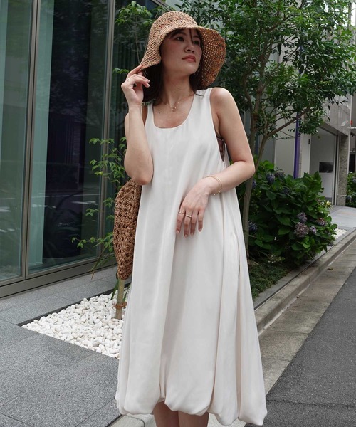 CORNERS（コーナーズ）の「ノースリーブバルーンワンピース（シャツワンピース・レディース・カーキ/ブラック/アイボリー・マルチサイズ）」の17枚目の写真