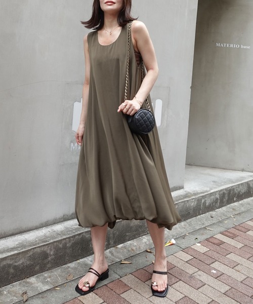 CORNERS（コーナーズ）の「ノースリーブバルーンワンピース（シャツワンピース・レディース・カーキ/ブラック/アイボリー・マルチサイズ）」の22枚目の写真