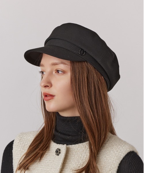 Chapeau d' O（シャポードオー）の「Chapeau d' O  Over Marine Cas / シャポードオー（キャスケット・レディース・ブラック/ライトブラウン/グレー・M/57.5cm/S(56cm)）」の2枚目の写真