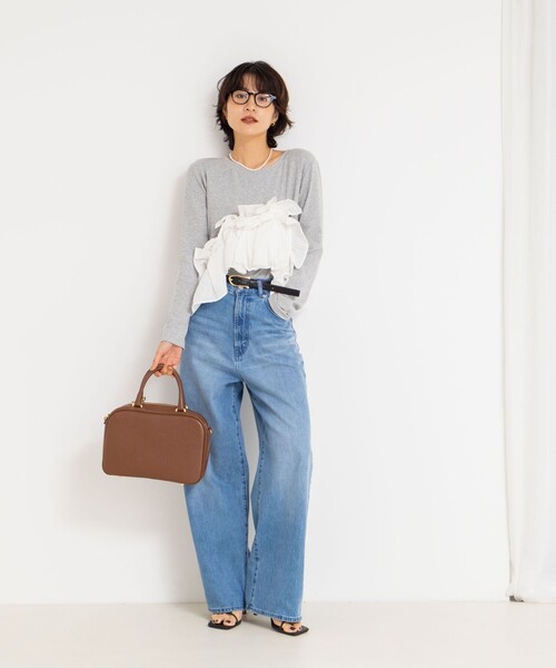 3WAYリブフリルロンT（Tシャツ/カットソー）｜Rie Miller