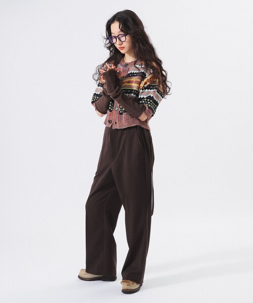 BEAMS BOY（ビームスボーイ）の「フェアアイル 5分袖 カーディガン（カーディガン/ボレロ・レディース・グレー/ブラック・ONE SIZE）」の12枚目の写真