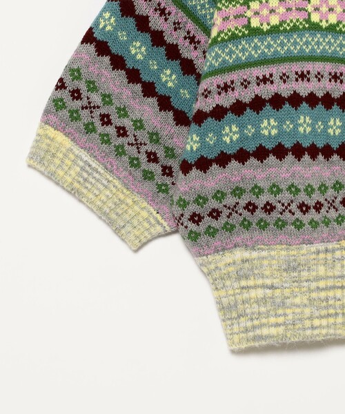 BEAMS BOY（ビームスボーイ）の「【2/5再値下げ】フェアアイル 5分袖 カーディガン（カーディガン/ボレロ・レディース・グレー/ブラック・ONE SIZE）」の3枚目の写真