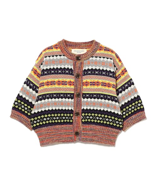 BEAMS BOY（ビームスボーイ）の「【2/5再値下げ】フェアアイル 5分袖 カーディガン（カーディガン/ボレロ・レディース・グレー/ブラック・ONE SIZE）」の7枚目の写真