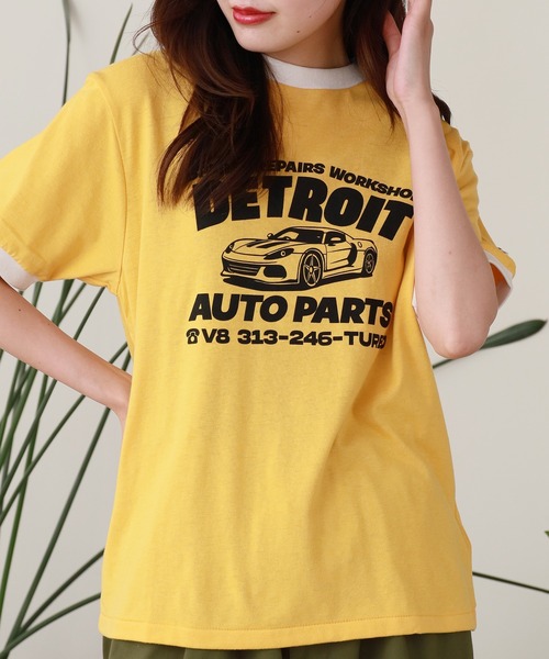 Russell Athletic(ラッセルアスレティック)の「Russell Athletic/ラッセルアスレティック Kids Tri-Blend Classic Ringer Tシャツ 3色展開 秋物 秋服 2026年秋冬(Tシャツ/カットソー・レディース・コーラル/イエロー/ホワイト・S)」の2枚目の写真