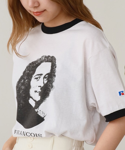 Russell Athletic(ラッセルアスレティック)の「Russell Athletic/ラッセルアスレティック Kids Tri-Blend Classic Ringer Tシャツ 3色展開 秋物 秋服 2026年秋冬(Tシャツ/カットソー・レディース・コーラル/イエロー/ホワイト・S)」の13枚目の写真
