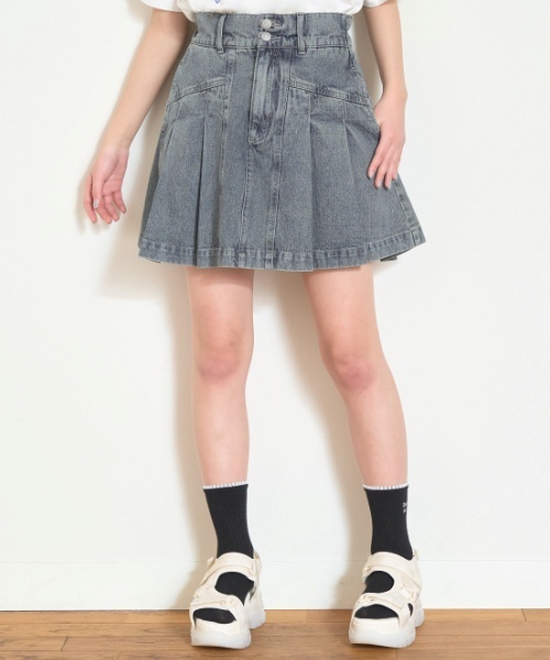 LOVETOXIC（ラブトキシック）の「美脚見えデニムプリーツスカパン（スカート・キッズ・グレー/ブルー/ライトブルー・L/SS/S/M）」の16枚目の写真