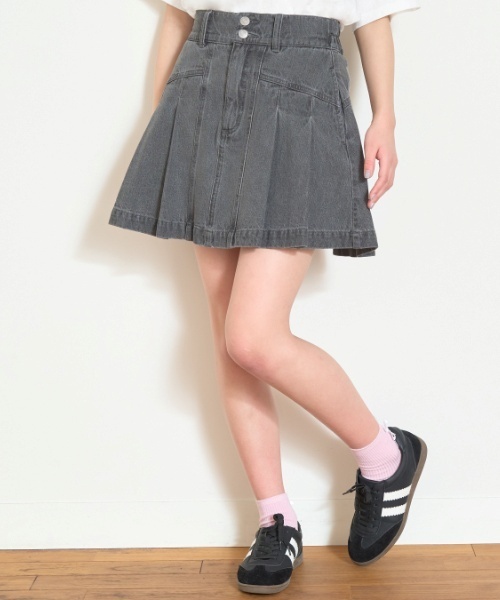LOVETOXIC（ラブトキシック）の「美脚見えデニムプリーツスカパン（スカート・キッズ・グレー/ブルー/ライトブルー・L/SS/S/M）」の15枚目の写真
