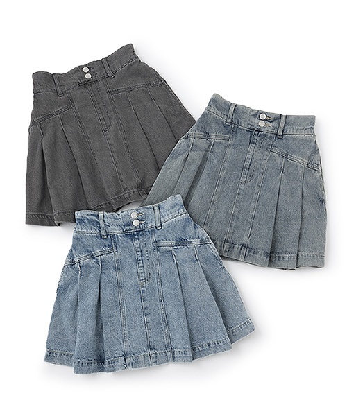 LOVETOXIC（ラブトキシック）の「美脚見えデニムプリーツスカパン（スカート・キッズ・グレー/ブルー/ライトブルー・L/SS/S/M）」の14枚目の写真