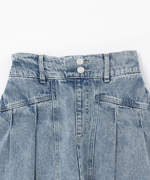 LOVETOXIC（ラブトキシック）の「美脚見えデニムプリーツスカパン（スカート・キッズ・グレー/ブルー/ライトブルー・L/SS/S/M）」の9枚目の写真